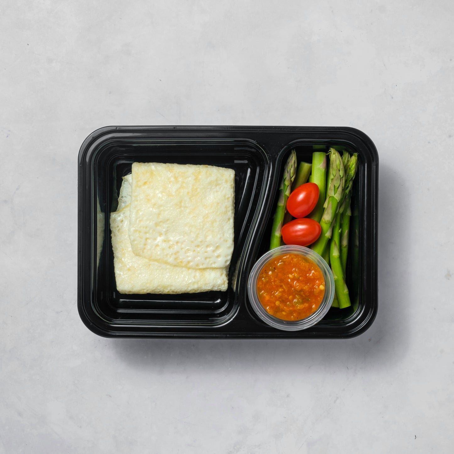 Huevo con vegetales.