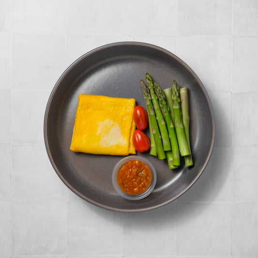 Huevo con vegetales.